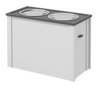 PawHut Gamelle surélevée pour Chiens Support de gamelle avec 2 Bols en Acier Inoxydable Amovible Coffre de Rangement, dim. 60L x 30l x 42H cm