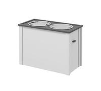 PawHut - Gamelle surélevée pour chiens - MDF - 60x30x42cm - Blanc