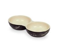 Gamelle double en céramique pour chat Nobby Pet Cat Noir 130 ml