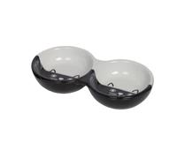 Nobby Bol double en céramique Chats Noir/Blanc 22 x 11,5 x 3,5 cm 1 pièce