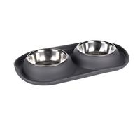 Gamelle Duo Grafa Ovale Gris foncé 2 x 220 ml pour l'eau et la nourriture pour p