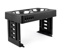 Gamelle Eau Surélevée Réglable en 3 Hauteur 7/19/28 cm, Porte-Gamelles, Mangeoire INOX Anti Éclaboussure pour Petits, Moyens et Grands Chiens