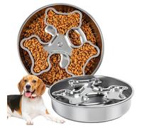 Gamelle en Acier Inoxydable, Gamelles Anti Glouton Chiens, Anti-Glouton pour Chien, Slow Feeder, Gamelle Anti-Glouton pour Chien en Acier Inoxydable pour Chiens De Taille Moyenne Et Grande