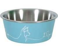 Gamelle en acier inoxydable LOVE DOG 1,7l bleu Zolux
