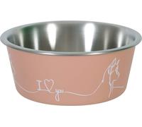 Gamelle en acier inoxydable LOVE DOG 1,7l rose Zolux