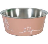 Ecuelle Antidérapante Rose Pour Chiens Love Dog 400 Ml