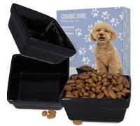 Gamelle en Céramique Carré pour Chien Chiot Chaton Animaux 0,4 Bol pour La Nourriture Aliments Secs Ou Humides Ou l'eau Écuelle Universelle Standard