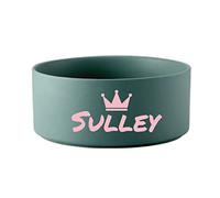 Gamelle en céramique personnalisée pour chien et chat - Bol en céramique pour chiot - Dessous antidérapant - Ne déborde pas - Gamelle pour chaton et chiot - Gamelle d'eau pour animal domestique (vert)