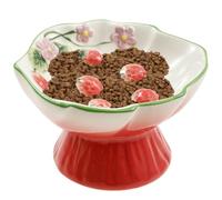 Gamelle en céramique pour chat - 150 ml - Empêche l'ingestion - Soutien de la nuque confortable - Sculpture en relief - Gamelle pour chien - Pour les familles et les animaleries (rose)