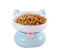 Gamelle en céramique pour chat - Anti-refoulement - Inclinable à 15 degrés - Bouche inclinée - Antidérapante - Pour chats d'intérieur