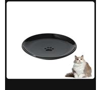 Gamelle en céramique pour chat de 14 cm large et adaptée aux moustaches, jolie assiette plate pour chaton, petite assiette large pour chat avec fond en silicone, passe au micro-ondes et au