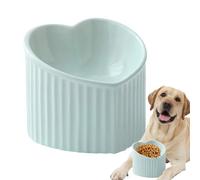 Gamelle en céramique pour chat - Gamelle inclinée en forme de cœur inclinée en forme de cœur, mangeoire peu profonde en porcelaine pour chats de petite et moyenne taille