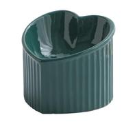 Gamelle en céramique pour chat - Gamelle surélevée inclinée, adaptée aux moustaches, peu profonde, passe au micro-ondes et au lave-vaisselle | Gamelle en porcelaine en forme de cœur pour chats