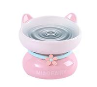 Gamelle en céramique pour chat, gamelles surélevées en céramique, anti-refoulement, bols surélevés antidérapants, base stable, bouche inclinée pour chats, accessoires pour animaux de compagnie