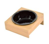 Gamelle en Céramique Support Bambou 19cm Noir