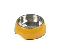 Gamelle en mélamine avec bol en inox amovible Mix and Match - Jaune moutarde - 300 ml - D14,7 cm