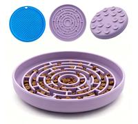 Gamelle en silicone pour chien avec tapis à lécher, bol interactif avec ventouses antidérapantes, bol puzzle pour chiot, vitesse de repas lente, soulage l'anxiété, convient pour chiens et chats