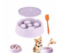 Gamelle et tapis à lécher 2 en 1 pour chien - Gamelle, tapis à lécher, spatule - Mangeoire lente pour manger lentement, tapis à lécher pour soulager l'anxiété du chien, tapis à lécher au beurre