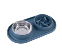 Gamelle for chien, gamelles for chien for ralentir l'alimentation, gamelle for nourriture avec pack combiné d'eau, labyrinthe alimentaire, gamelles for animaux de compagnie, en silicone, en acier inox