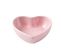 Gamelle Hamster Assiette en céramique colorée Forme de cœur, Bol d'eau et Nourriture for Lapin, Cochon d'Inde, mangeoire for Petits Animaux, 1 pièce(Pink)