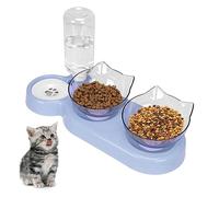 Gamelle inclinée à 15° pour chat, bol de nourriture amovible réglable avec support, bol d'eau flottante pour chat et chiot avec alimentation par gravité, anti-déversement, gamelle d'alimentation pour