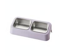 Gamelle Inclinée Chat Bol Acier Inoxydable Récipient Alimentaire Socle Stable Plateau Amovible Double Convient Chats Chiens, Violet, Size to 2