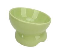 Gamelle Inclinée pour Chat, Gamelle en Céramique Antidérapante pour Chat, Réduit la Tension du Cou, Gros Calibre pour Fournitures pour Chats (Vert)