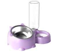 Gamelle Inclinée Pour Chien - Plat Incliné À 16 Degrés, Mangeoire À Support Cervical | Solution D'alimentation Amovible Pour Chien Et Chat En Acier Inoxydable PP Avec Séparation Sèche Et Humide Pour U