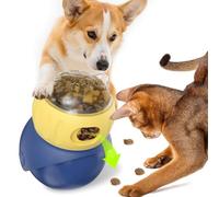 Gamelle interactive puzzle pour chiens et chats, alimentation lente réglable avec gobelet, favorise une alimentation saine et un contrôle du poids (bleu)