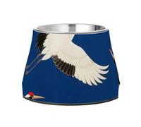 Gamelle japonaise bleue et dorée en acier inoxydable pour chat - Pour aimer les animaux de compagnie - Pour manger lentement - Plato para perros para comer lento