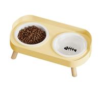 Gamelle lavable pour chat - Gamelles légères pour chaton, 34 x 17,5 x 6 cm, bol pour animal domestique avec angle ergonomique, récipient à nourriture en céramique solide, fournitures pour animaux