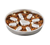 Gamelle Lente pour Chien | Gamelle Anti-glouton - Bol Puzzle en Acier Inoxydable avec antidérapant pour Chiens de Taille Moyenne, mangeoire Rapide, Nourriture, Eau, friandises