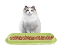 Gamelle longue pour animaux de compagnie, gamelle coudée à 15° - Gamelle rectangulaire pour nourriture et eau pour chats et chiens | Double récipient avec support antidérapant, design stable, facile à