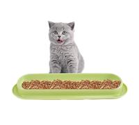 Gamelle longue pour chat - 40,5 x 12,5 x 4,5 cm, bol incliné, distributeur d'eau et de nourriture anti-fuite avec antidérapant | Gamelle pour chat et chien, favorise une alimentation saine et