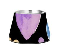 Gamelle mignonne avec motif d'étoiles colorées pour chiens avec support en acier inoxydable pour animaux de compagnie à alimentation lente pour chat confortable plato de comida para perros