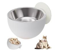 Gamelle murale pour chien - Plat pour animaux de compagnie en acier inoxydable de 20 cm, mangeoire surélevée anti-déversement, récipient alimentaire pour chat monté, solution d'alimentation durable