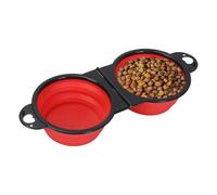 Gamelle pliable pour chien - Double gamelle extensible - Pour la marche, la randonnée, le camping, les activités de plein air