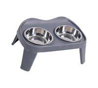 Gamelle pliable pour chien peu encombrante - Design surélevé pour éviter les gouttes, parfait pour les petites et grandes races - Séparateur d'eau et de nourriture pour chien