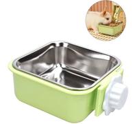 Gamelle pour Animal - Inoxydable - Amovible - 2 en 1 - Pour Chien, Chat, Lapin - Vert