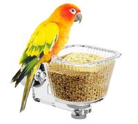 Gamelle pour cage à oiseaux - 10,6 cm en acrylique PP transparent | Récipient alimentaire | Constitution alimentaire | Conures, perruches, pinson, Lovebird, ara, accessoires pour une alimentation