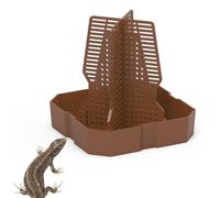 Gamelle pour Caméléon,Mangeoire pour Dragon Barbu en ABS avec Colonne pour Lézard,Guana Barbu,Gecko,Crapaud,Grenouille,Proie a Grimper et a Déplacer