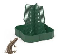 Gamelle pour Caméléon,Mangeoire pour Dragon Barbu en ABS avec Colonne pour Lézard,Guana Barbu,Gecko,Crapaud,Grenouille,Proie a Grimper et a Déplacer