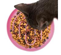 Gamelle pour chat à alimentation lente | Support antidérapant pour animaux - Aliments secs et humides | Pour salon, chambre à coucher, balcon, bœuf séché, poulet, fromage à la crème