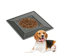 Gamelle pour chat à alimentation lente, tapis d'alimentation en silicone, 20 x 20 cm, bol d'alimentation interactif pour intérieur et extérieur, jaune, rose, fer