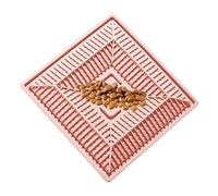 Gamelle pour chat à alimentation lente, tapis d'alimentation en silicone, 20 x 20 cm, bol d'alimentation interactif pour intérieur et extérieur, jaune, rose, fer