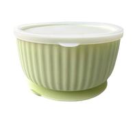 Gamelle pour Chat avec Ventouse & Couvercle Silicone 400 ML - Bol Surélevé Antidérapant pour Chatons, Petits Chiens, Lapins - Lave-Vaisselle (Salade)