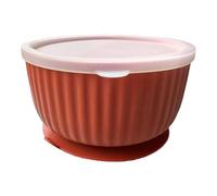 Gamelle pour Chat avec Ventouse & Couvercle Silicone 400 ML - Bol Surélevé Antidérapant pour Chatons, Petits Chiens, Lapins - Lave-Vaisselle (Terracotta)