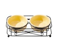 Gamelle pour Chat | Bol Distributeur avec antidérapant | Ensemble de gamelles en céramique pour Chiens et Chats | pour l'alimentation Quotidienne des Chiots, Chatons, Petits Chiens, Maison