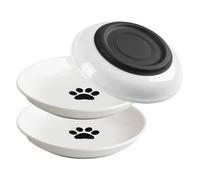 Gamelle pour chat - Bol surélevé en céramique pour chat - Large mangeoire plate antidérapante - Design en de whisky - Bol d'alimentation incliné anti-vomi - Passe au lave-vaisselle - Solution