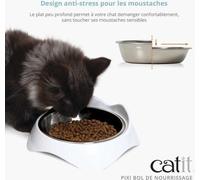 Gamelle pour chat - CATIT - PIXI - 200ml - Bols en acier inoxydable amovibles - Blanc